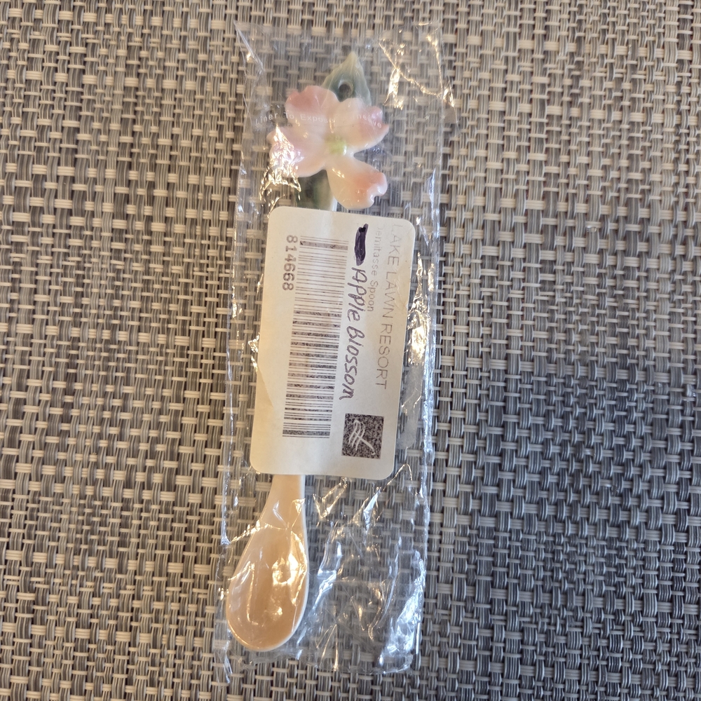 Apple Blossom Ceramic Demitasse Spoon